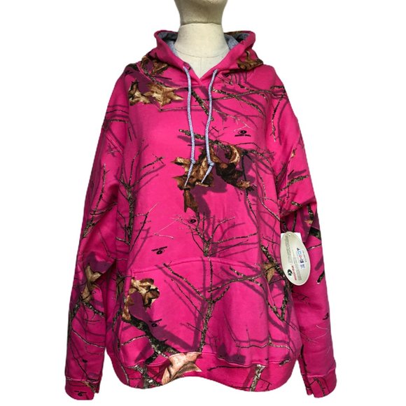 Fleece, Pink, Authentic Mossy Oak, Hoodie/Pullover - Picture 1 of 6